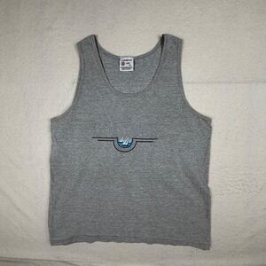 Caribbean Side Cozumel Mexico Tank Top Mens Large Gray Embroidered Sailboat
